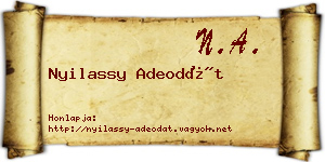 Nyilassy Adeodát névjegykártya